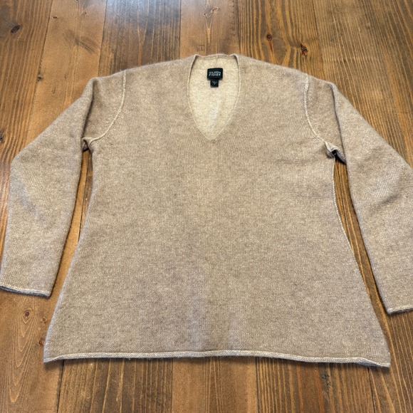 Eileen Fisher Sweaters - Eileen Fisher Sweater Women's Small  100% Cashmere Beige V-Neck